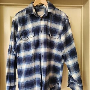 Jachs Navy and White Plaid Men's Shirt